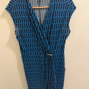 Michael Kors Blue and Black Asymmetrical Dress